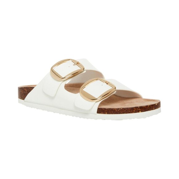 NEW Madden Girl Womens Bodiee Slide Sandal BODI01J1 White Patent 6M - Picture 1 of 12